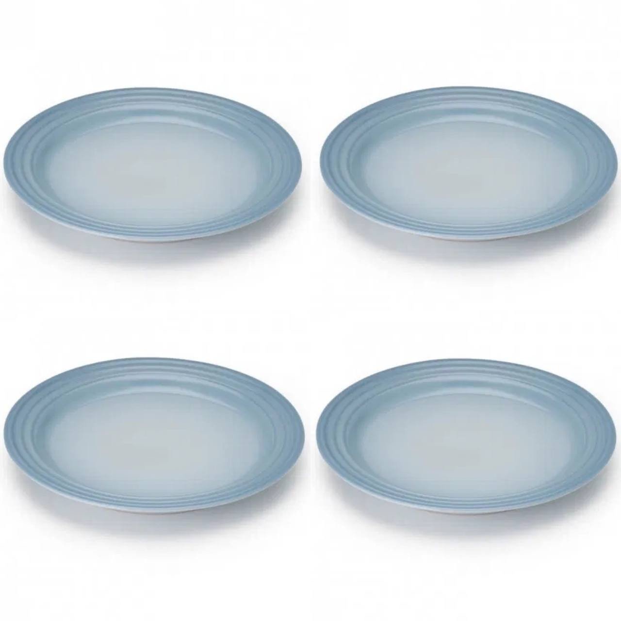Le Creuset 22cm Salad Plates Set of 4 Coastal Blue