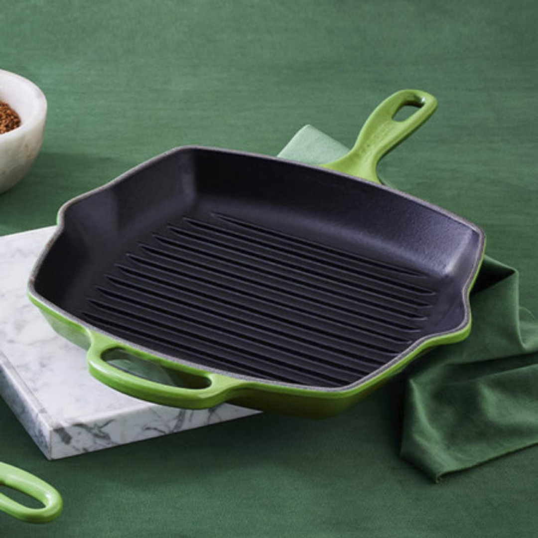 Le Creuset 26cm Square Grillit Signature Cast Iron Rosemary [Box damaged]