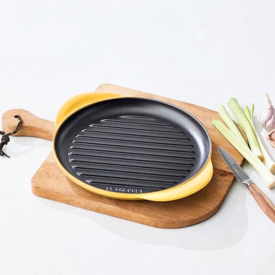 Le Creuset 25cm Round Grill Signature Cast Iron Soleil