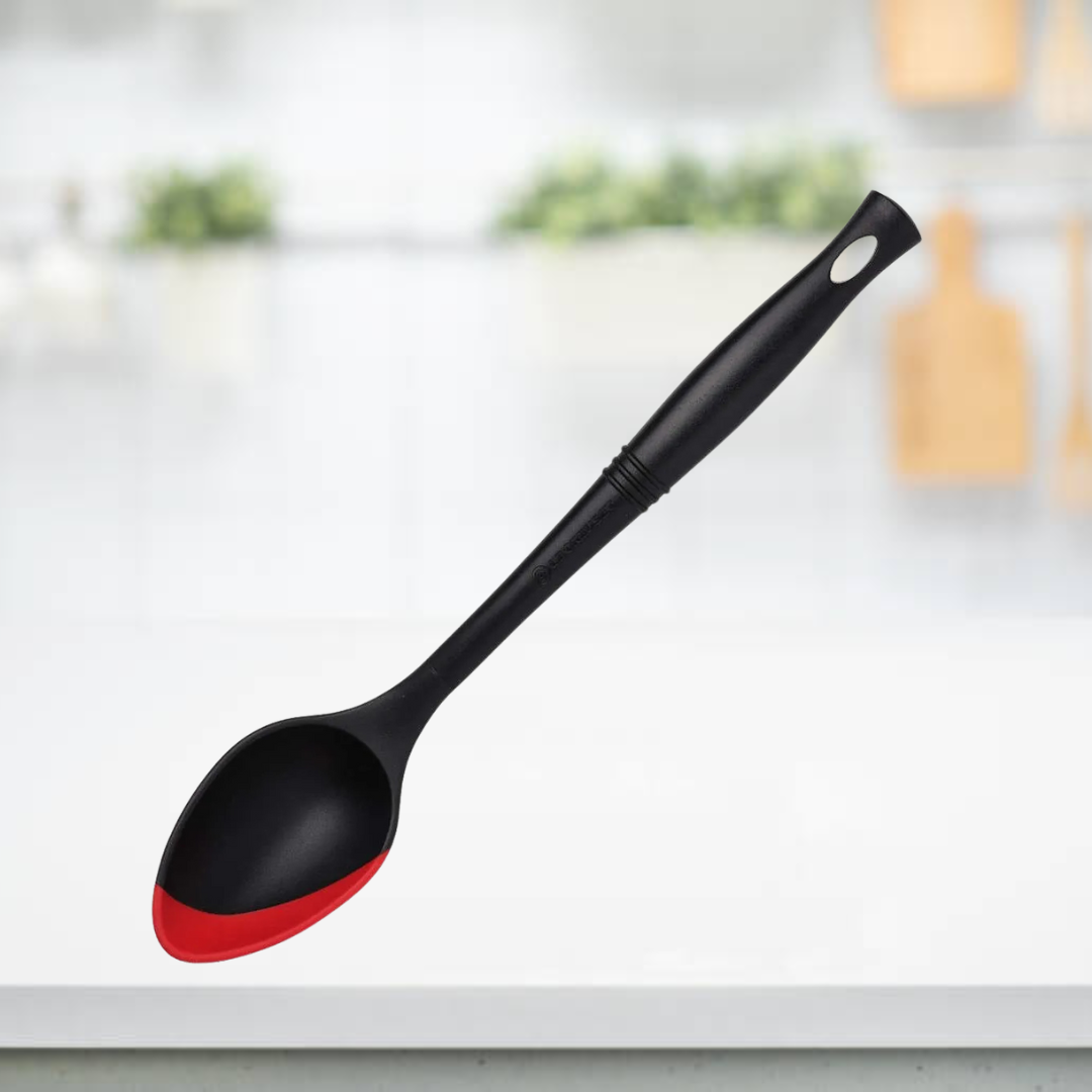 Le Creuset Professional Silicone Edge Serving Spoon Red Black