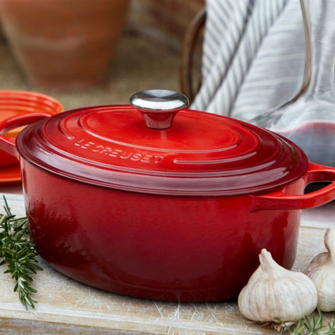 Le Creuset 27cm Oval Casserole Signature Cast Iron Cerise