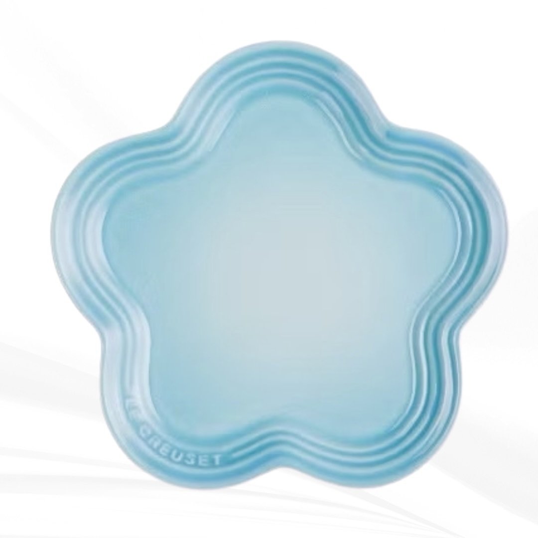 Le Creuset 23cm Flower Plate Stoneware Cool Mint