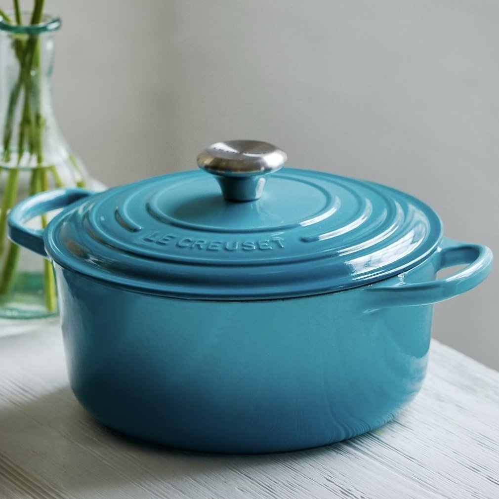 Le Creuset 26cm Round Casserole Signature Cast Iron Teal