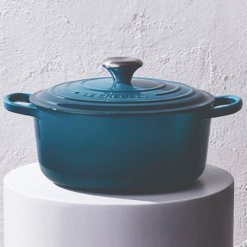 Le Creuset 26cm Round Casserole Signature Cast Iron Deep Teal