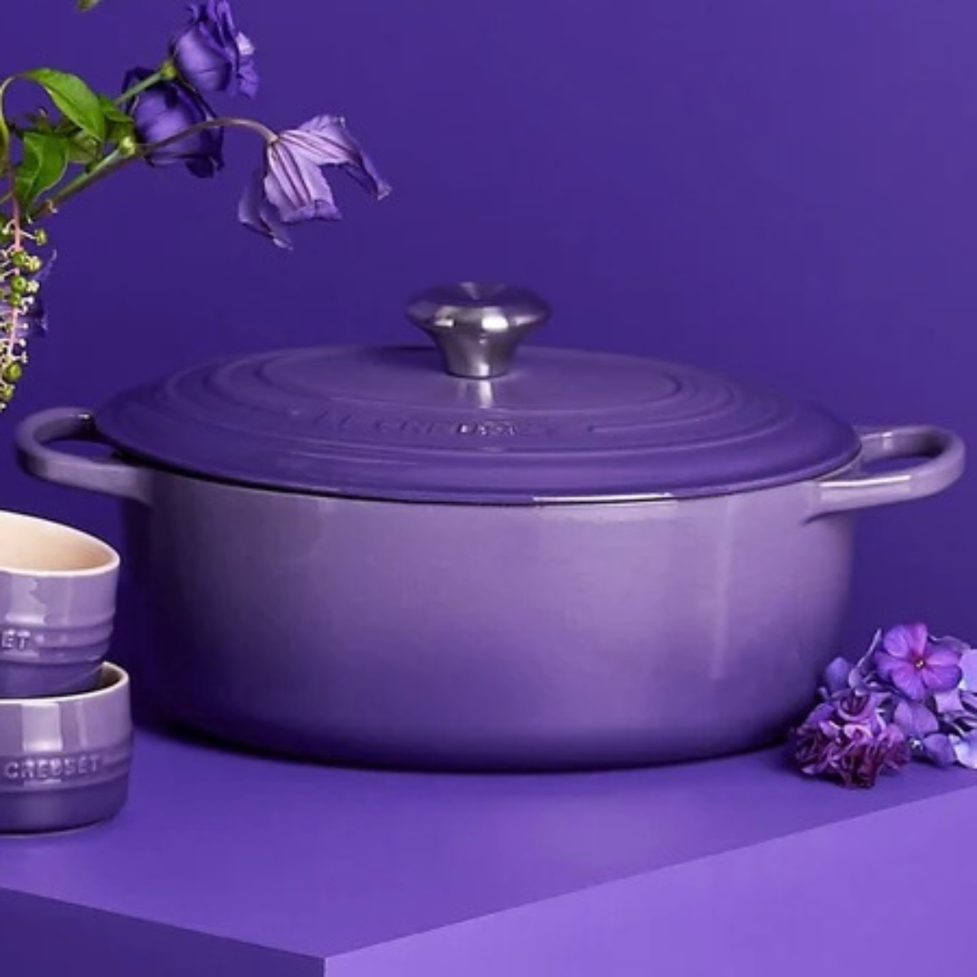 Le Creuset 31cm Oval Casserole Signature Cast Iron Ultra Violet