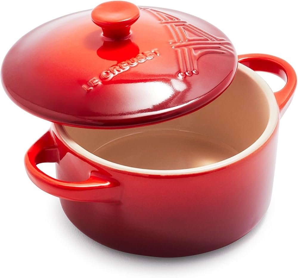 Le Creuset Petite Stoneware Limited Edition Eiffel Tower Paris Cerise