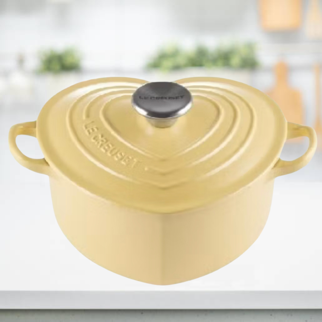Le Creuset 20cm Heart Casserole Cast Iron Mimosa