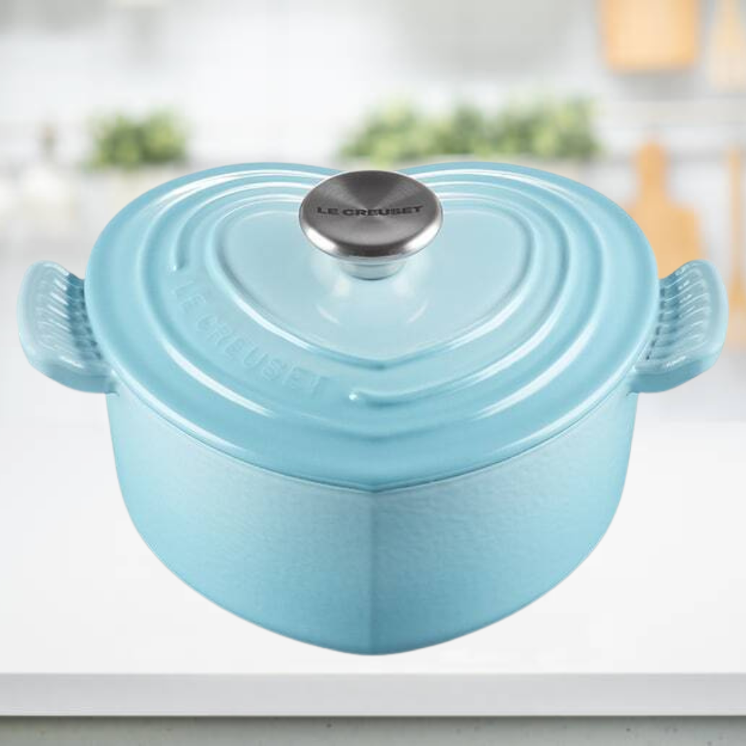 Le Creuset 20cm Heart Casserole Cast Iron Purist Blue